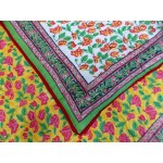 Double Bed Jaipuri Quilt / Razai Hand Block Printing Floral Design Size 90*108